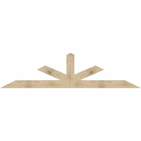 Ekena Millwork Saratoga Rough Sawn Timber Gable Bracket, Douglas Fir, 108"W x 27"H x 2"D x 6"F, 6/12 Pitch GBW108X27X0206SAR00RDF